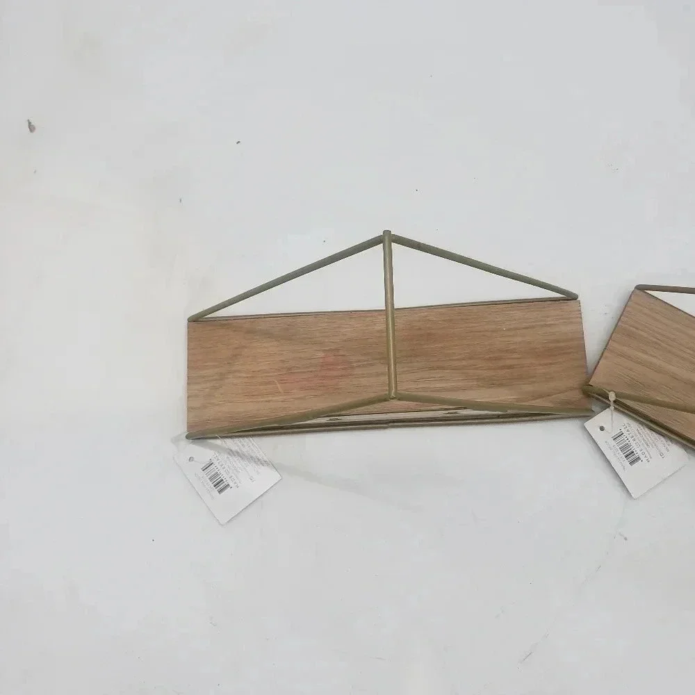 Geometric Triangluar Metal & Wood Wall Hanging